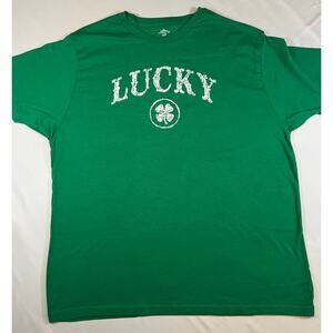 St. Patrick's Day Lucky Green Graphic T-shirt Men's XL New